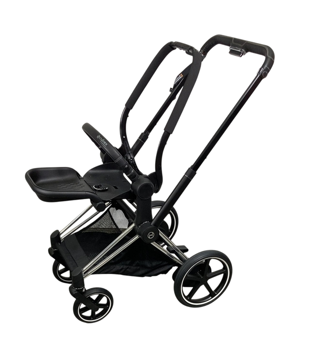 Shop Cybex E-PRIAM Stroller Frame Only, 2021, Chrome With Black Details, without Battery at GoodBuy Gear