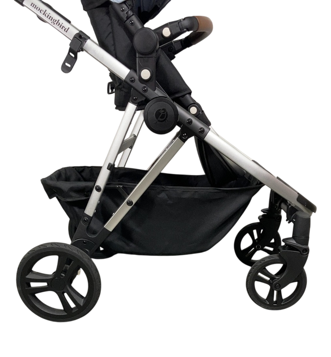 Shop Mockingbird Single to Double 2.0 Stroller, 2024, Silver With Penny Leather, Sky, Watercolor Drops at GoodBuy Gear