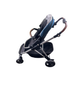 Shop Mockingbird Single to Double Stroller, 2021, Sea, Silver with Brown Leather, Windowpane at GoodBuy Gear
