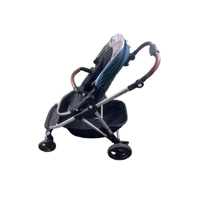 Shop Mockingbird Single to Double Stroller, 2021, Sea, Silver with Brown Leather, Windowpane at GoodBuy Gear