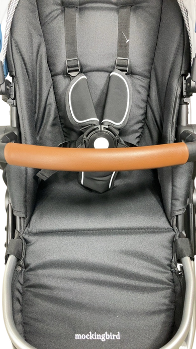 Shop Mockingbird Single to Double 2.0 Stroller, 2024, Sea, Silver With Penny Leather, Watercolor Drops at GoodBuy Gear