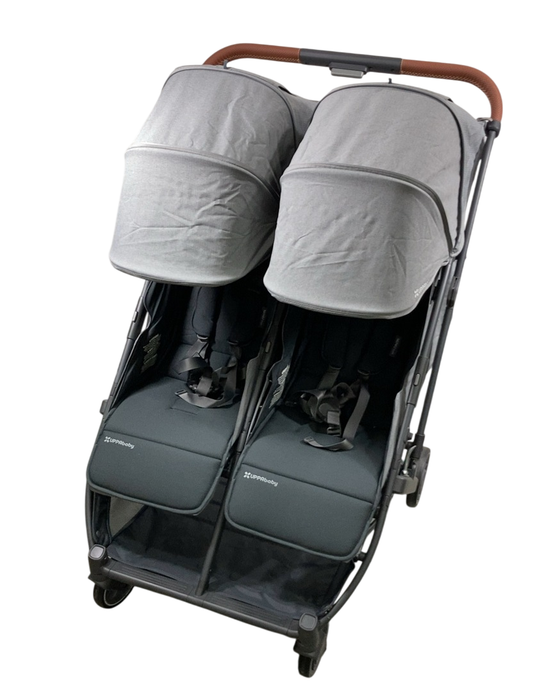 Shop UPPAbaby Minu Duo Stroller, 2024, Greyson(Charcoal Mélange/Carbon Frame/Saddle Leather) at GoodBuy Gear