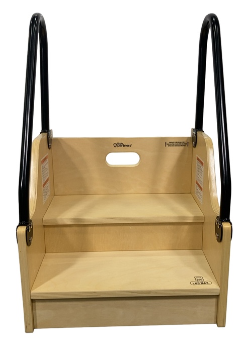 Shop Little Partners Reach-Up Kids Step Stool With Handles & Rails, Natural at GoodBuy Gear