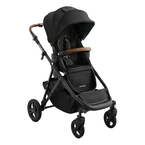 Shop Mockingbird Single to Double 3.0 Stroller, 2025, Charcoal with Penny Leather, Solid Black at GoodBuy Gear
