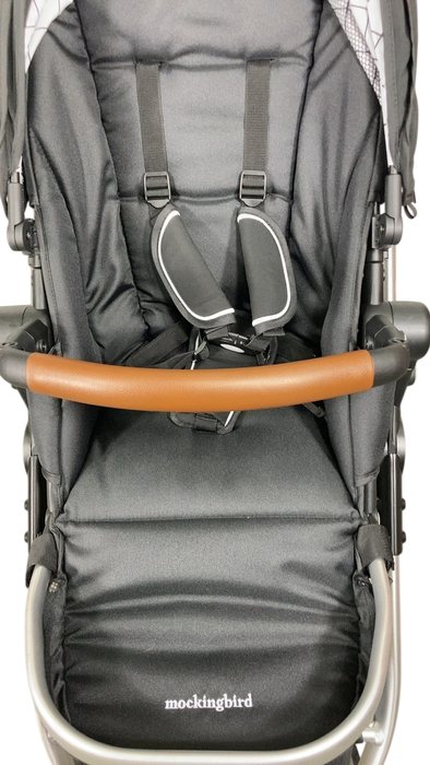 Shop Mockingbird Single to Double 2.0 Stroller, 2024, Black, Silver With Penny Leather, Windowpane at GoodBuy Gear