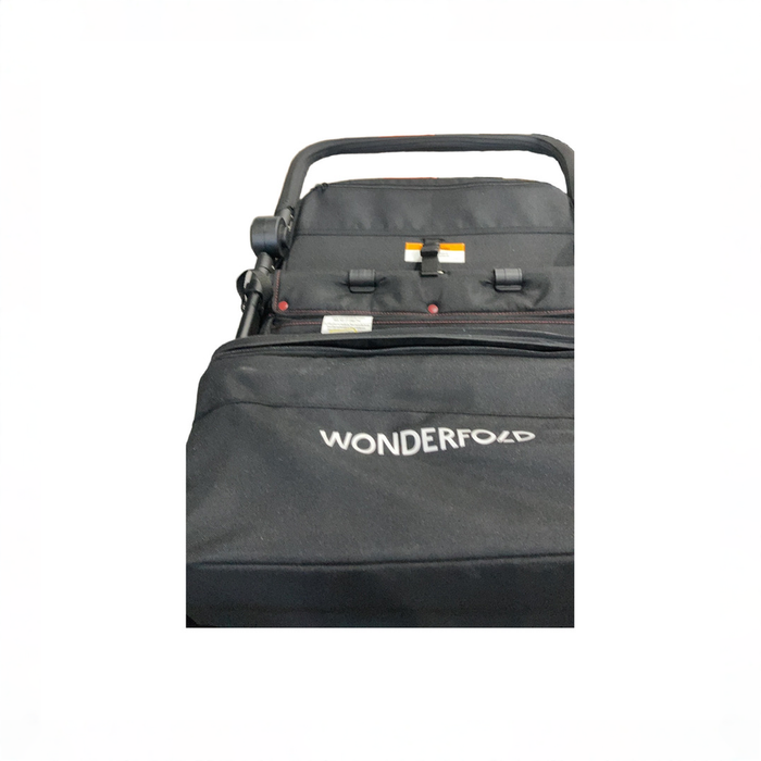 Shop Wonderfold W4 Elite Stroller Wagon, 2025, Black with Red Stitching at GoodBuy Gear