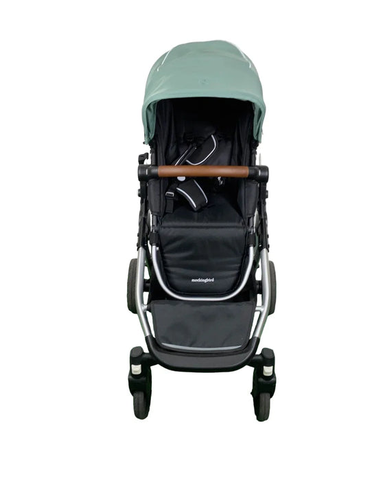 Mockingbird Single to Double 2.0 Stroller, 2025, Sage, Silver With Penny Leather, Windowpane