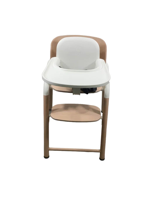 Bugaboo Giraffe High Chair, Neutral Wood/White, w/ White Baby Set