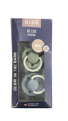 Shop BIBS De Lux Pacifiers 2 Pack, Glow in the Dark Sage/Cloud at GoodBuy Gear