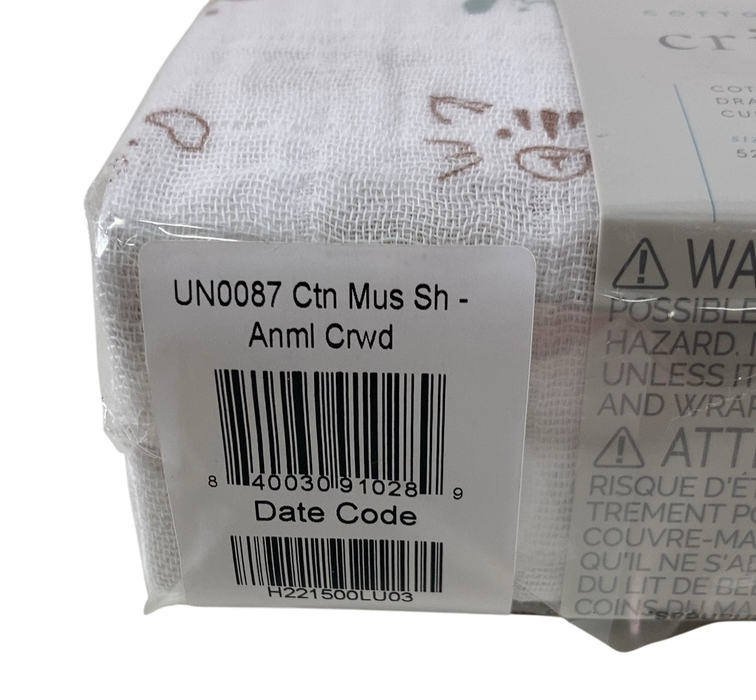 Shop Little Unicorn Cotton Muslin Fitted Crib Sheet, Animal Crowd at GoodBuy Gear