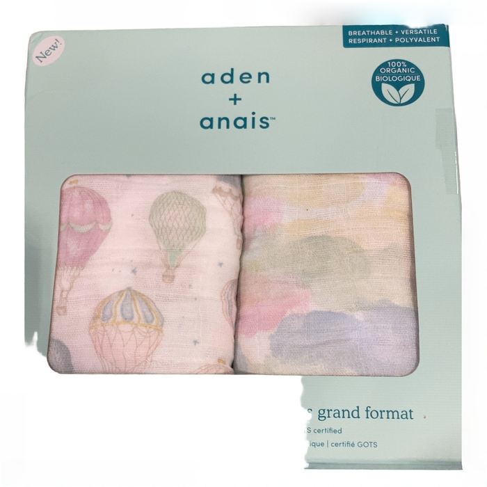 Shop Aden + Anais Essentials Cotton Muslin Swaddle (2 Pack), above the clouds at GoodBuy Gear