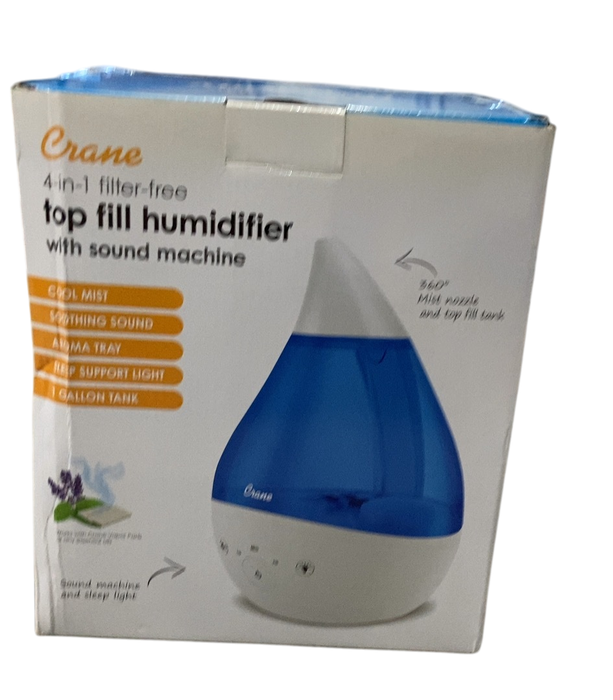 Shop Crane 4-in-1 Drop Ultrasonic Cool Mist Humidifier, Blue & White at GoodBuy Gear