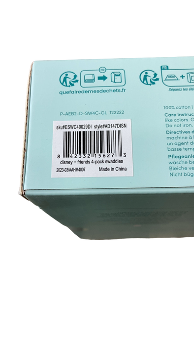 Shop Aden + Anais Cotton Muslin Swaddle, 4pk, Disney+Friends at GoodBuy Gear