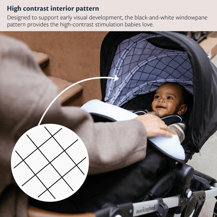 Shop Mockingbird Single 3.0 Stroller, 2025, Silver with Penny Leather, Black Windowpane at GoodBuy Gear