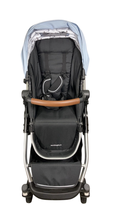 Shop Mockingbird Single to Double 2.0 Stroller, 2024, Silver With Penny Leather, Sky, Watercolor Drops at GoodBuy Gear