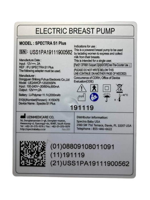 Shop Spectra Baby S1 Plus Premier Rechargeable Breast Pump at GoodBuy Gear