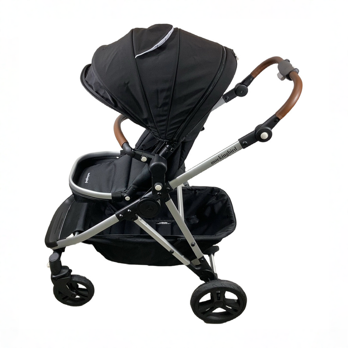 Shop Mockingbird Single to Double 2.0 Stroller, 2025, Black, Silver With Penny Leather, Windowpane at GoodBuy Gear