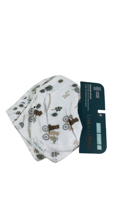 Shop LouLou Lollipop Muslin Bandana Bibs, 2 Pack, Bears on Bike at GoodBuy Gear