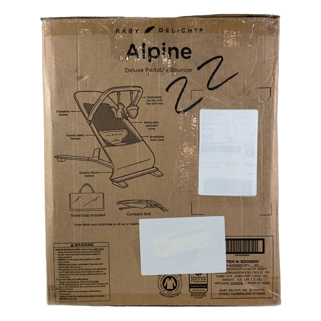 Shop Baby Delight Alpine Deluxe Portable Bouncer, Organic Mocha at GoodBuy Gear