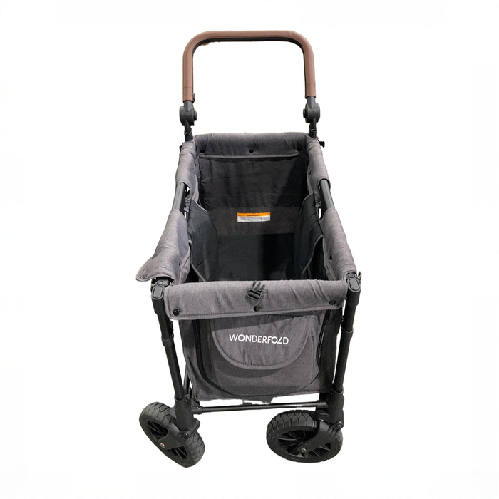 Shop Wonderfold W2 Luxe Multifunctional Double Stroller Wagon, 2024, Black Camo Fabric, Black Frame with Brown Handlebar at GoodBuy Gear
