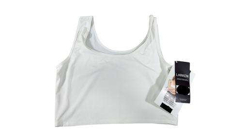 Shop Larken The Larken X Nursing Bra, Medium, White at GoodBuy Gear