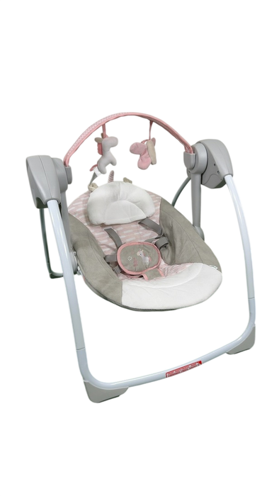 Shop Ingenuity Comfort 2 Go Compact Portable Baby Swing, Pink Flora the Unicorn at GoodBuy Gear