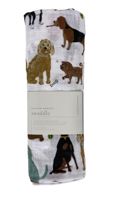 Shop Little Unicorn Cotton Muslin Swaddle, Woof at GoodBuy Gear