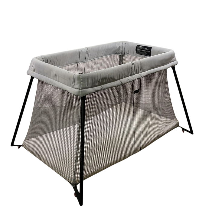Shop BabyBjorn Travel Crib Light Bundle with Fitted Sheet, Silver at GoodBuy Gear