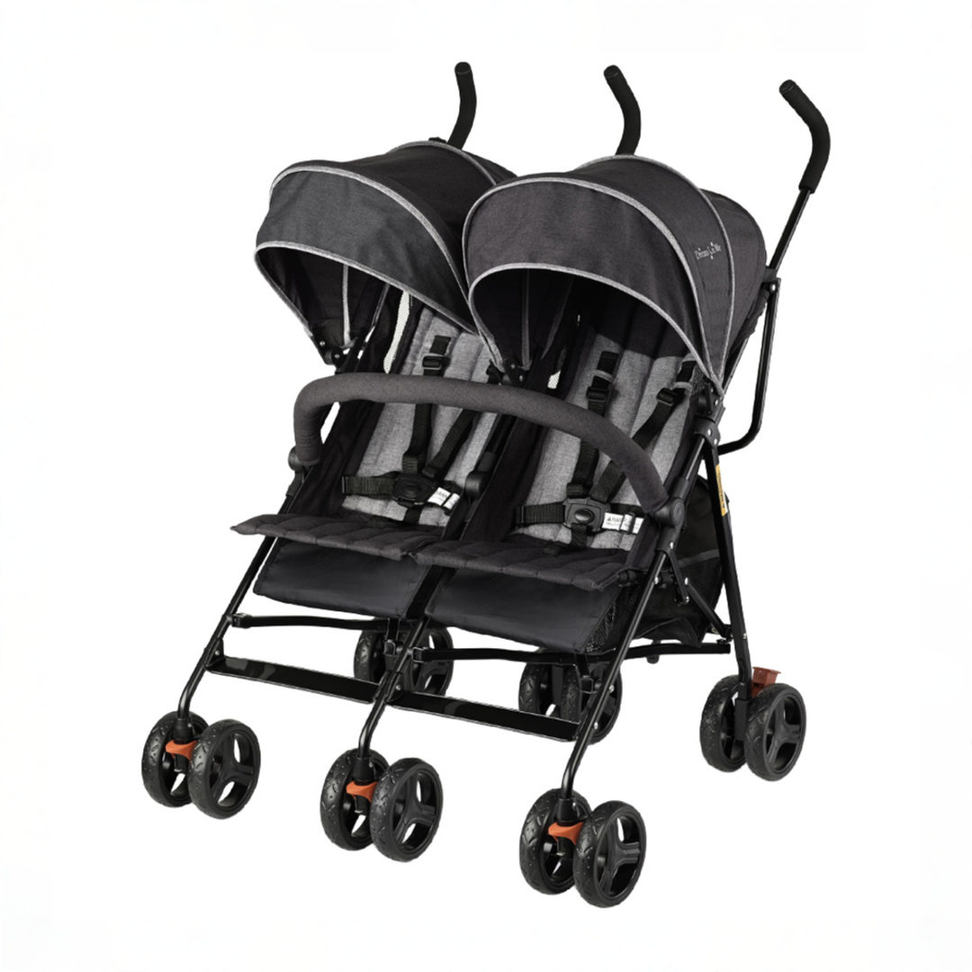 Dream On Me Volgo Twin Umbrella Stroller, Black
