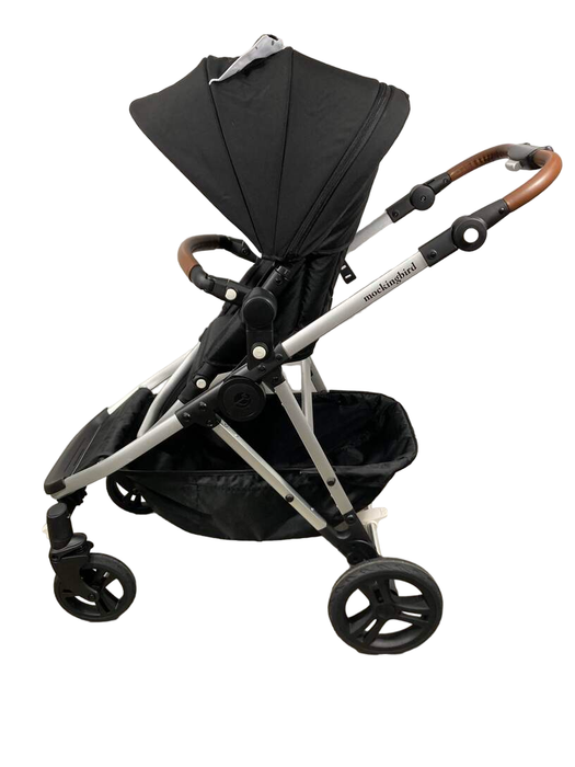 secondhand Mockingbird Single to Double Stroller, Watercolor Drops, Black , Silver with Penny Leather, 2023