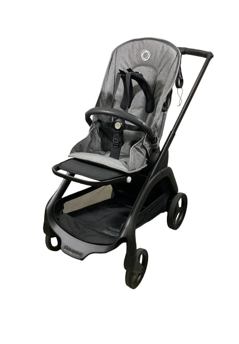 Bugaboo Dragonfly Stroller, 2023, Black, Grey Melange, No Canopy