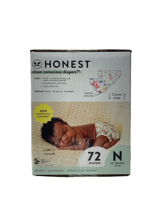 secondhand Honest Company Club Box Diapers, NB 72, Rose Blossom + Tutu Cute