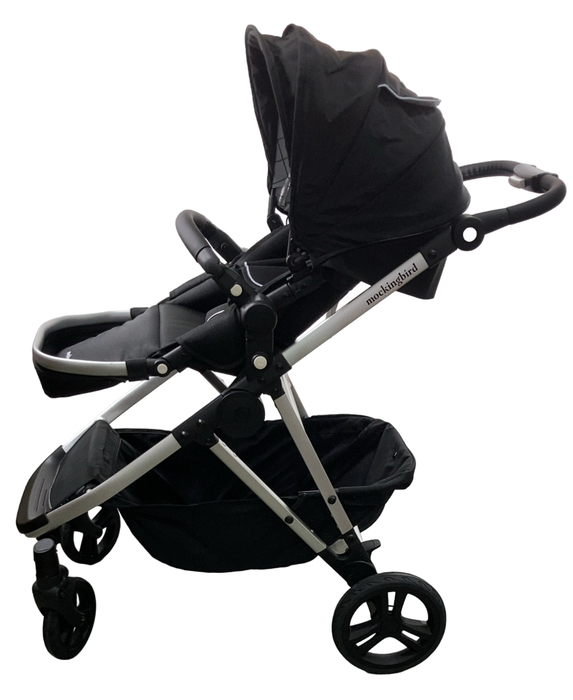 Shop Mockingbird Single to Double 2.0 Stroller, 2024, Black, Silver With Black Leather, Windowpane at GoodBuy Gear