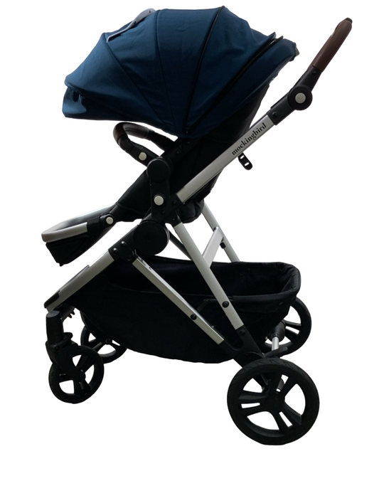 Shop Mockingbird Single 2.0 Stroller, 2024, Sea, Silver With Penny Leather, Watercolor Drops at GoodBuy Gear