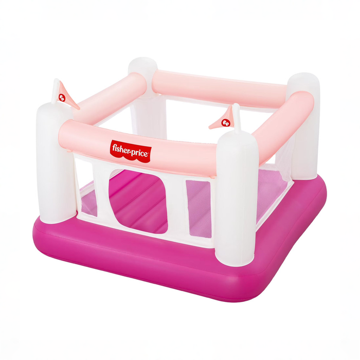 Shop Fisher Price Bouncesational Indoor Inflatable Bouncer with Built-In Pump, Pink at GoodBuy Gear