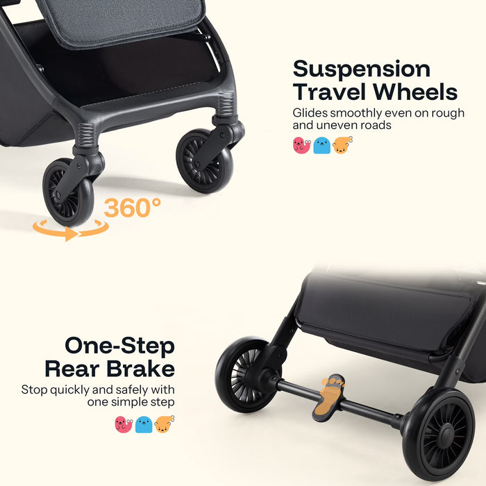 HARPPA Lightweight Baby Stroller, Black