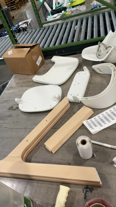 Shop Mockingbird High Chair, Natural Beech, White at GoodBuy Gear