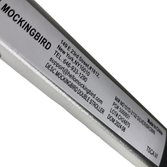 Shop Mockingbird 2.0 Single to Double Stroller Frame, 2024, Silver With Penny Leather at GoodBuy Gear