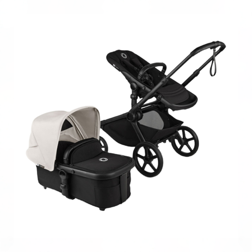 Shop Bugaboo Kangaroo Complete Stroller + Bassinet Bundle, 2025, Black Frame, Midnight Black, Misty White at GoodBuy Gear