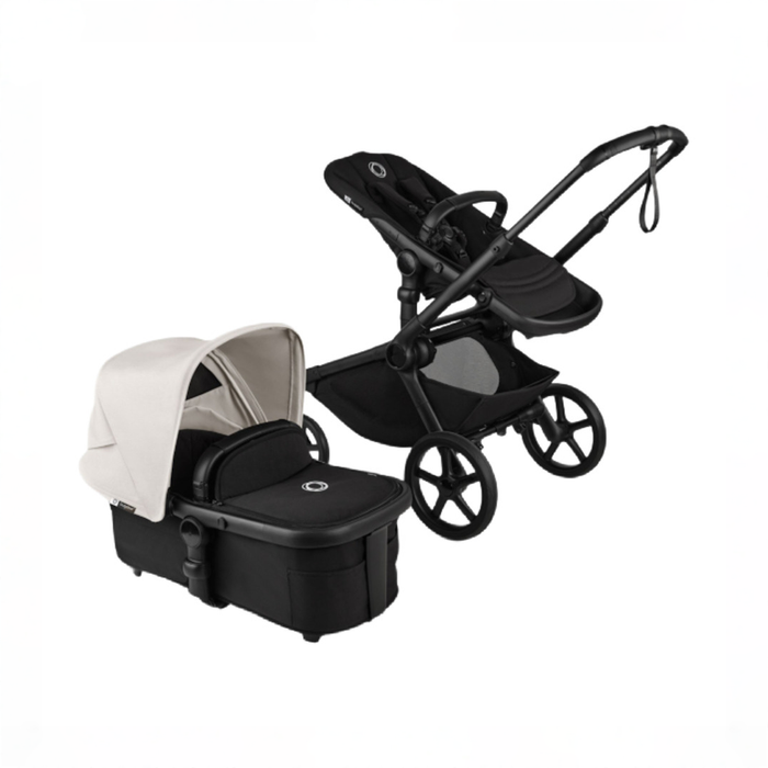 Shop Bugaboo Kangaroo Complete Stroller + Bassinet Bundle, 2025, Black Frame, Midnight Black, Misty White at GoodBuy Gear