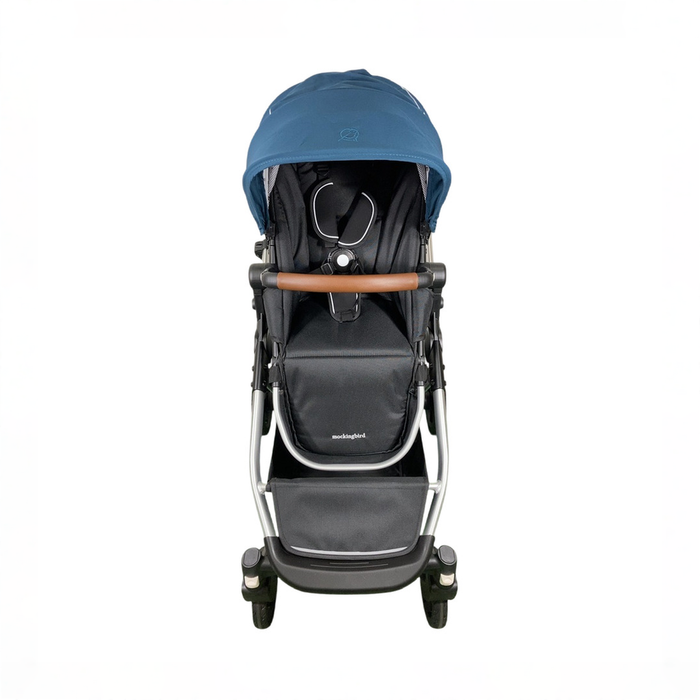 Shop Mockingbird Single to Double 2.0 Stroller, 2025, Sea, Silver With Penny Leather, Watercolor Drops at GoodBuy Gear