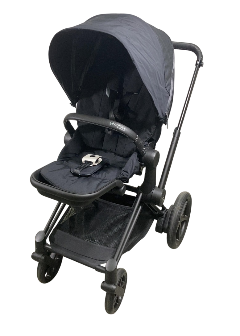 Cybex E-PRIAM Electric Stroller, 2023, Deep Black, Matte Black, with B