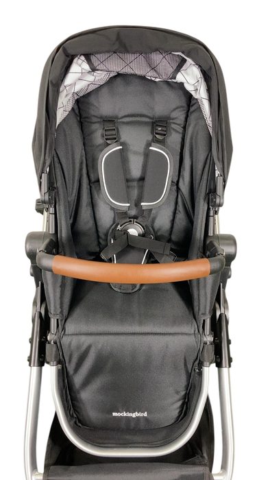Shop Mockingbird Single to Double 2.0 Stroller, 2025, Black, Silver With Penny Leather, Windowpane at GoodBuy Gear