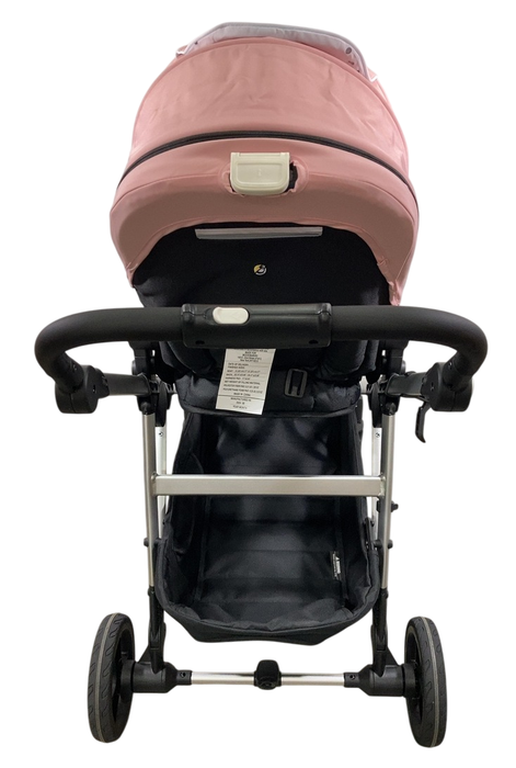 Shop Mockingbird Single to Double 2.0 Stroller, 2024, Bloom, Silver With Black Leather, Watercolor Drops at GoodBuy Gear