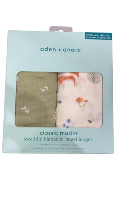 Shop Aden + Anais Essentials Cotton Muslin Swaddle, 2Pk, Sage Woodland at GoodBuy Gear