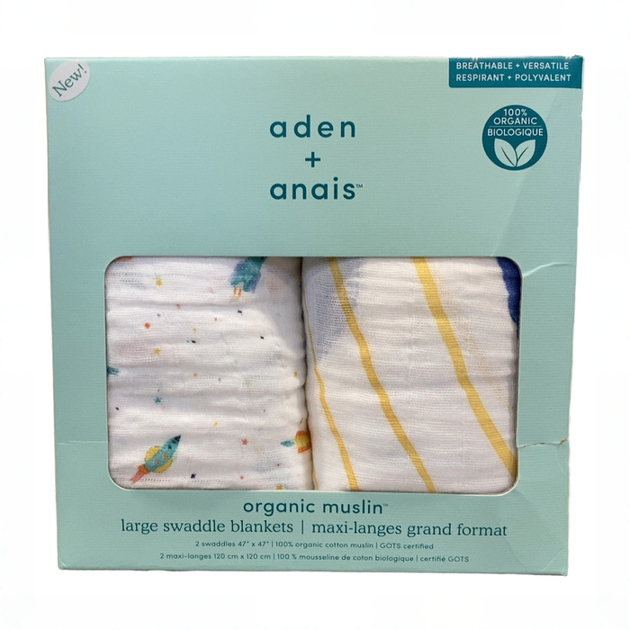 Shop Aden + Anais Essentials Cotton Muslin Swaddle (2 Pack), Space Orbit at GoodBuy Gear