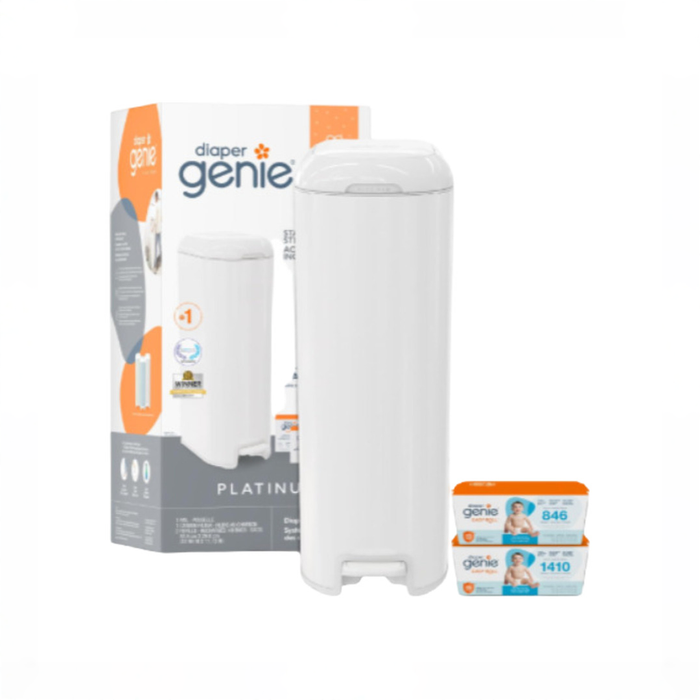 Shop Diaper Genie Platinum Pail Gift Set, Lily White at GoodBuy Gear
