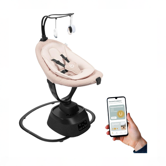 Shop Babymoov Swoon Evolution Smart Baby Swing, Cream/Black at GoodBuy Gear