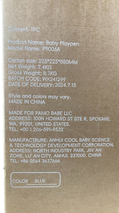 Shop Pamo Babe Premium Indoor and Outdoor Portable Baby Playpen, Blue at GoodBuy Gear