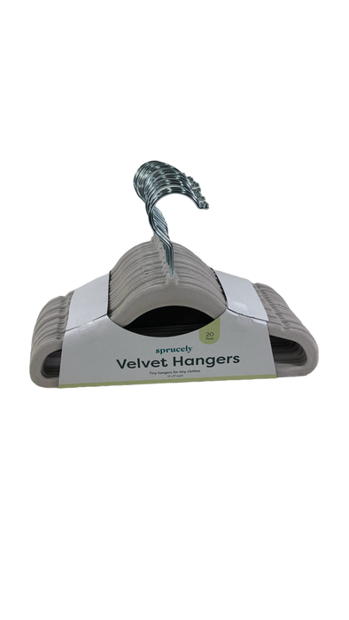 Shop Sprucely Velvet Hangers 20 Pack, Oat at GoodBuy Gear